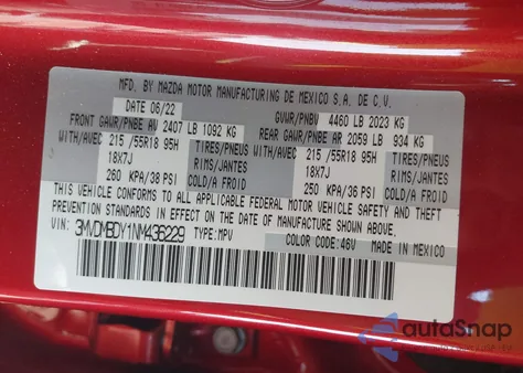 2022 Mazda Cx-30 2.5 Turbo Premium from USA, damaged, VIN 3MVDMBDY1NM436229